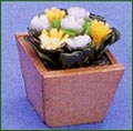 3573 Wooden Planter with Flowers